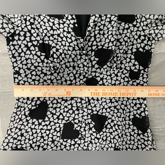 Betsey Johnson black and white heart print maxi dress women’s size L - Picture 15 of 16
